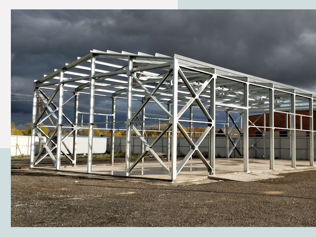 Двускатные ангары в Магадан от 613 руб. за квадрат